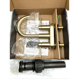 Glacier Bay Dorind 4" Centerset 2-Handle High-Arc Bathroom Faucet, Matte Gold